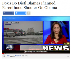 Once again, the blame falls on Obama, this time for the Planned Parenthood attack.