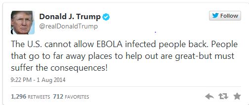 Donald Trump Tweet Ebola